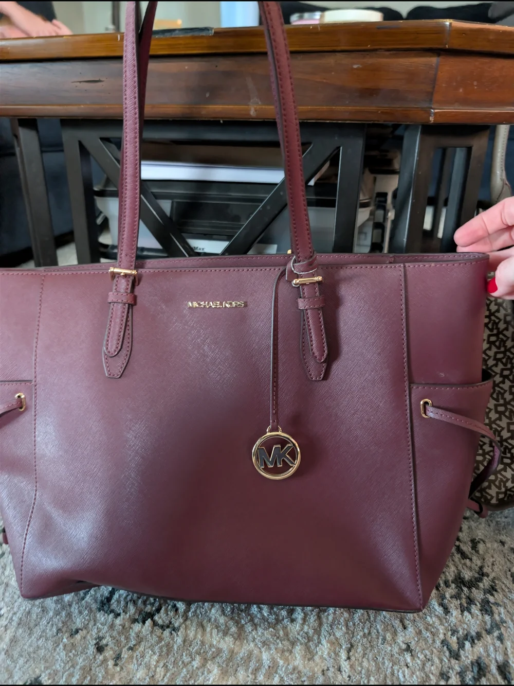 Michael Kors Burgundy Tote Bag